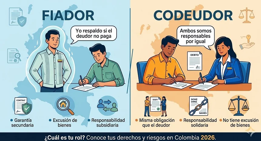 ¿Qué significa ser fiador o codeudor en Colombia? Diferencias, requisitos y riesgos en 2026